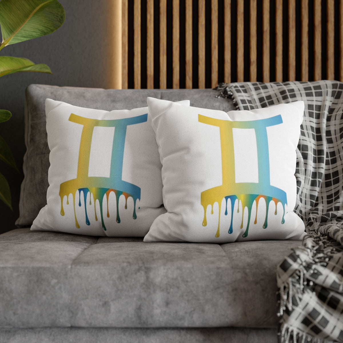 Gemini Drip Zodiac Pillow pillowcase Spun Square Pillowcase