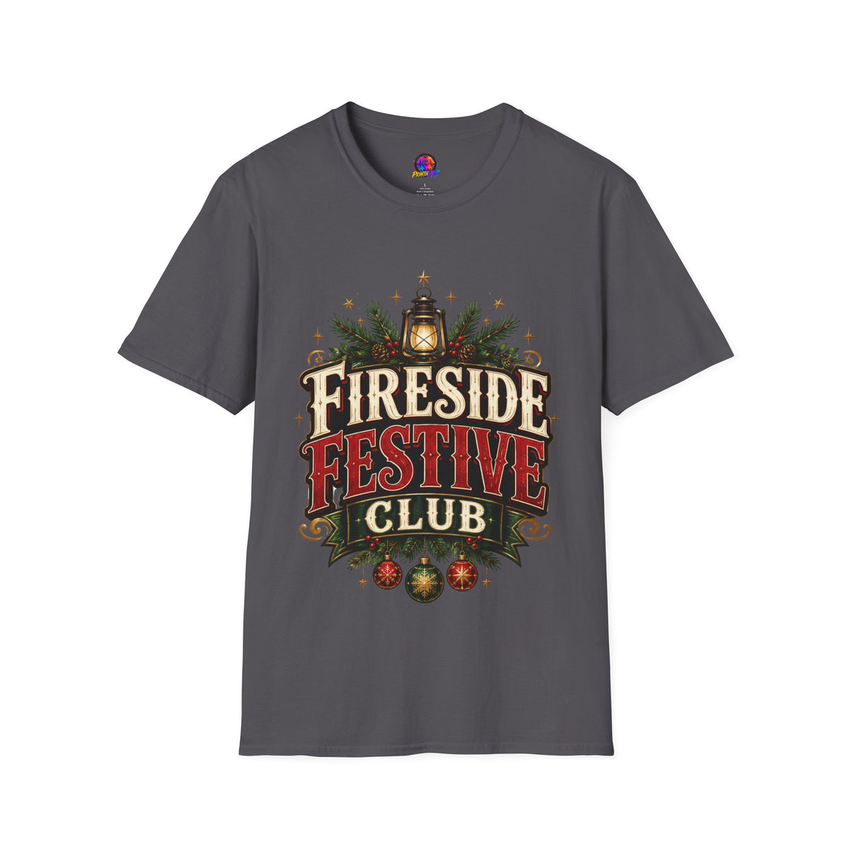 Fireside Festive Club T-Shirt — Cozy Holiday Lantern Graphic Tee