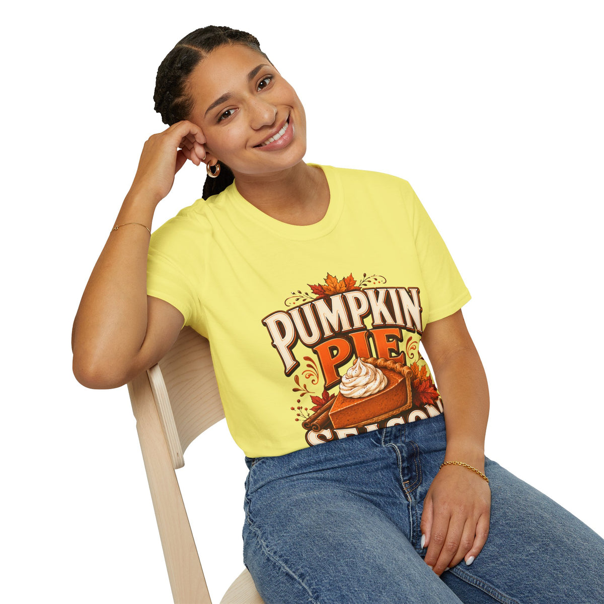 Thanksgiving T-Shirt Pumpkin Pie Season T-Shirt — Autumn Thanksgiving Dessert Lover Tee