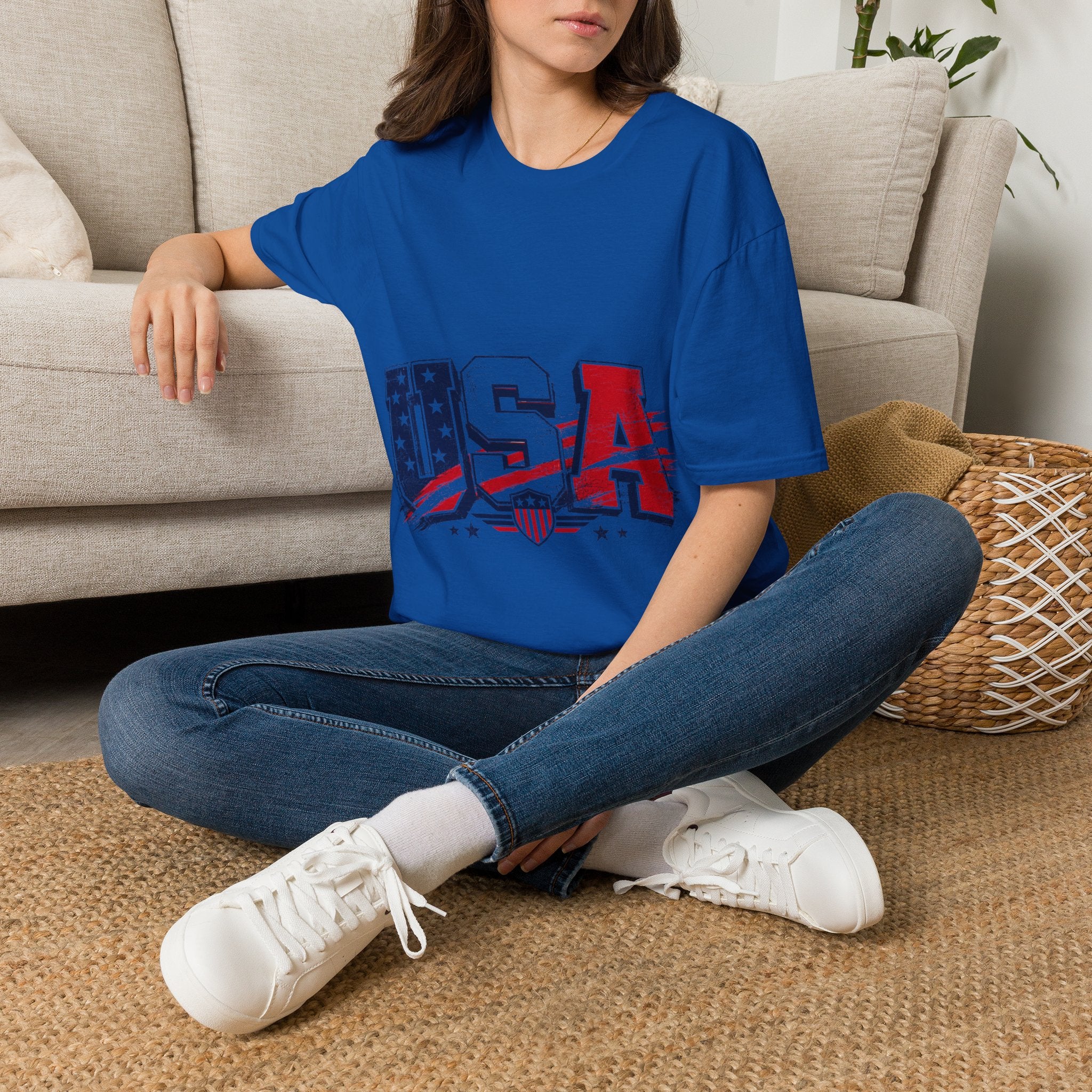 USA Flag Graphic T-Shirt — Patriotic Red White & Blue Tee