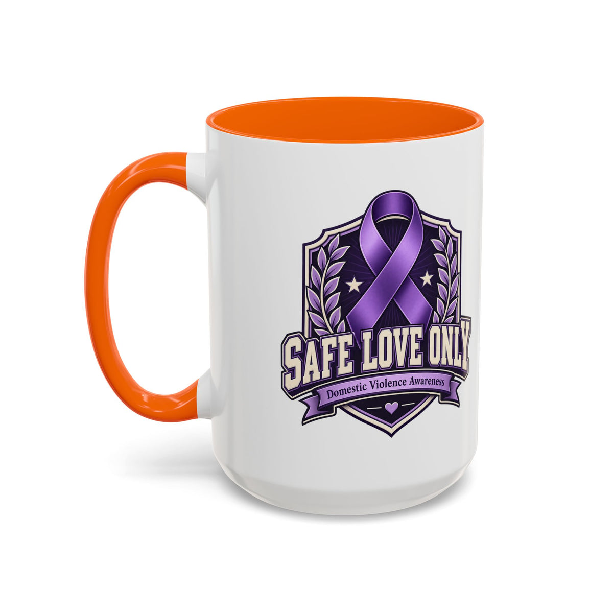 Coffee Mug — "Safe Love Only" Domestic Violence Awareness (Purple Ribbon)