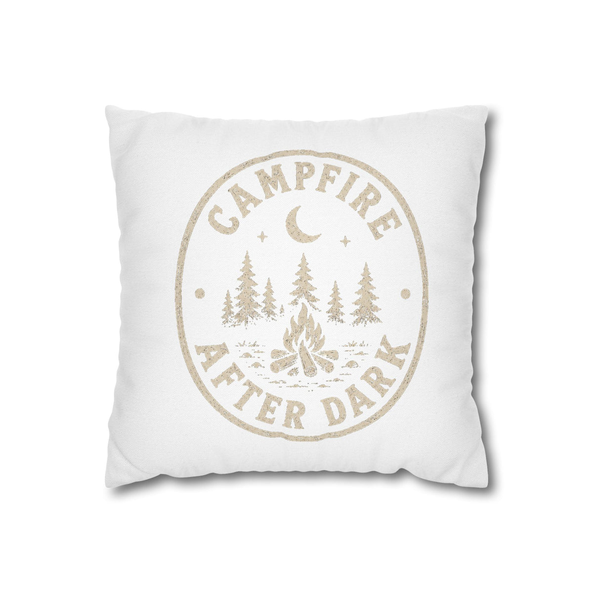 Square Pillowcase Milo Bailey Dog Dad Mom - "Campfire After Dark" Rustic Outdoor Accent Pillowcase