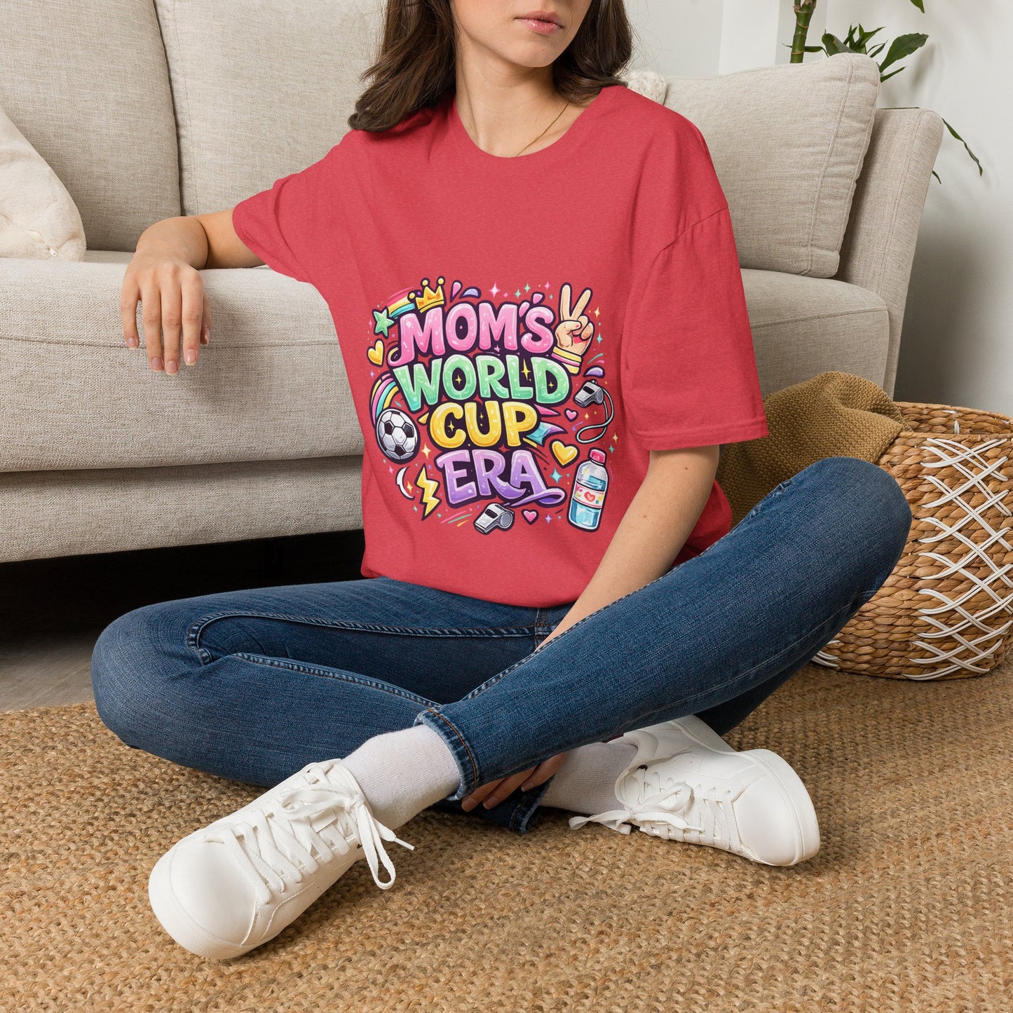 Girls Kids Mom's World Cup Era T‑Shirt — Playful Soccer Mom Tee