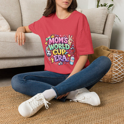 Girls Kids Mom's World Cup Era T‑Shirt — Playful Soccer Mom Tee