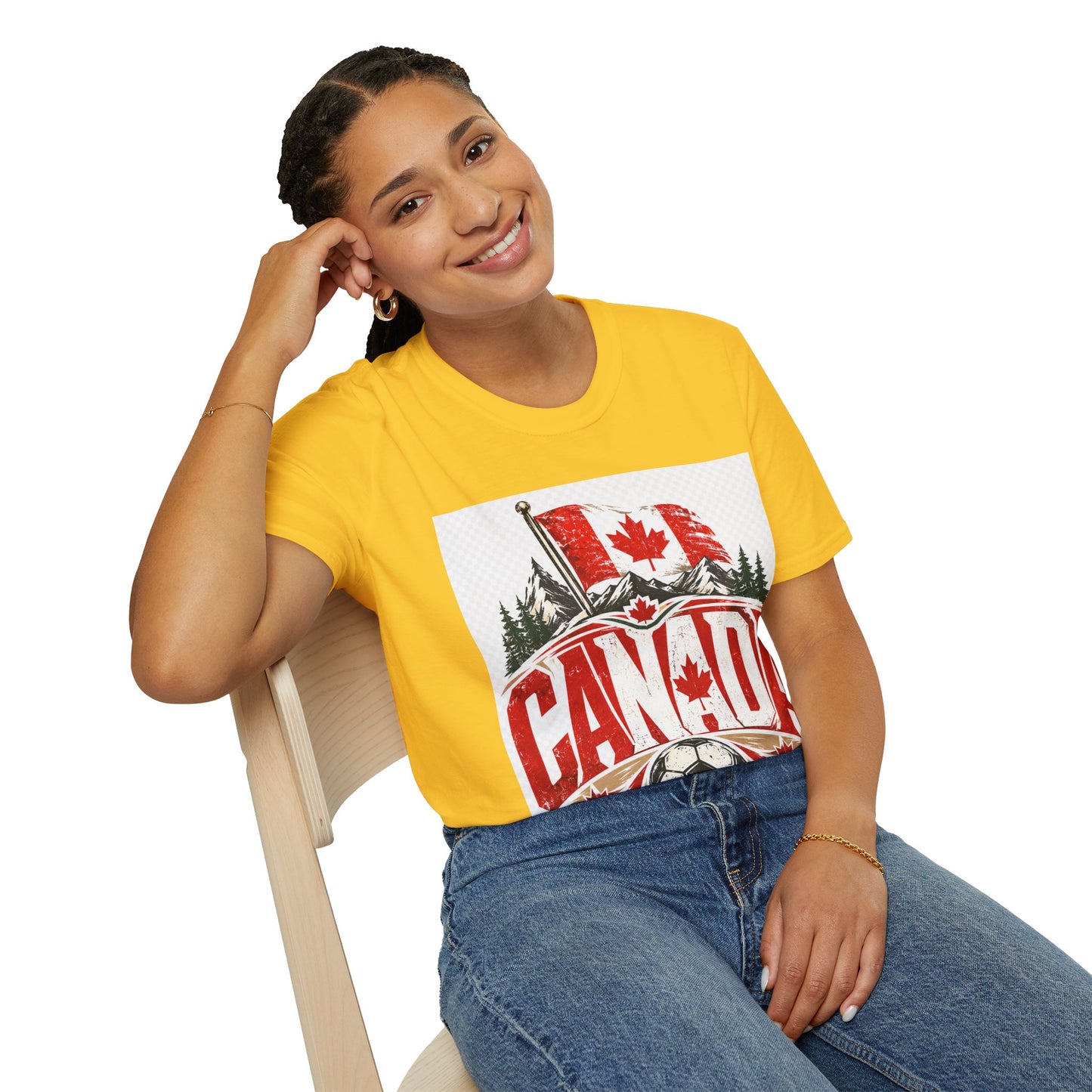 Canada Soccer T‑Shirt — Canadian Flag & Maple Leaf Crest