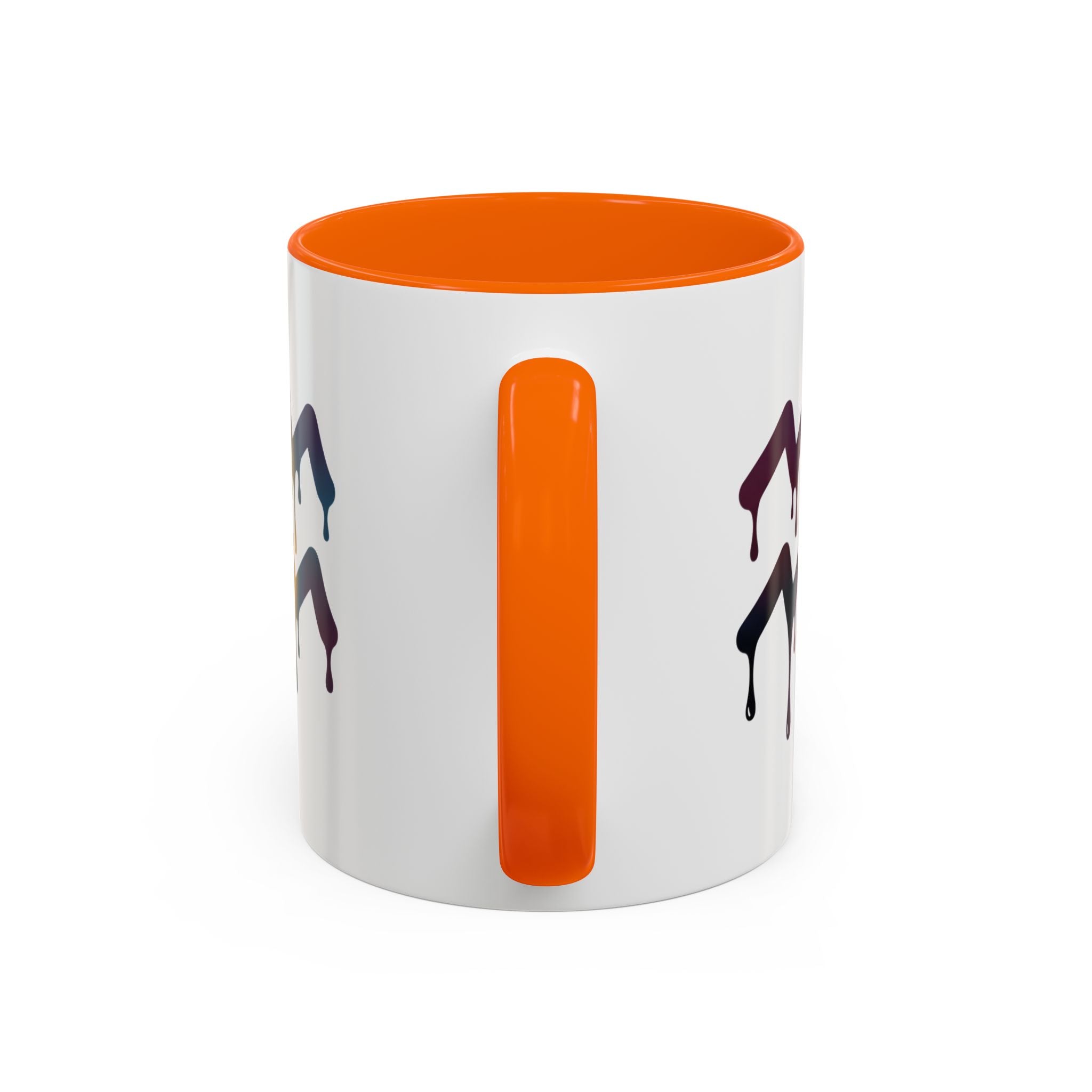 Dripping Rainbow Chevron Accent Coffee Mug — Colorful Gradient Art