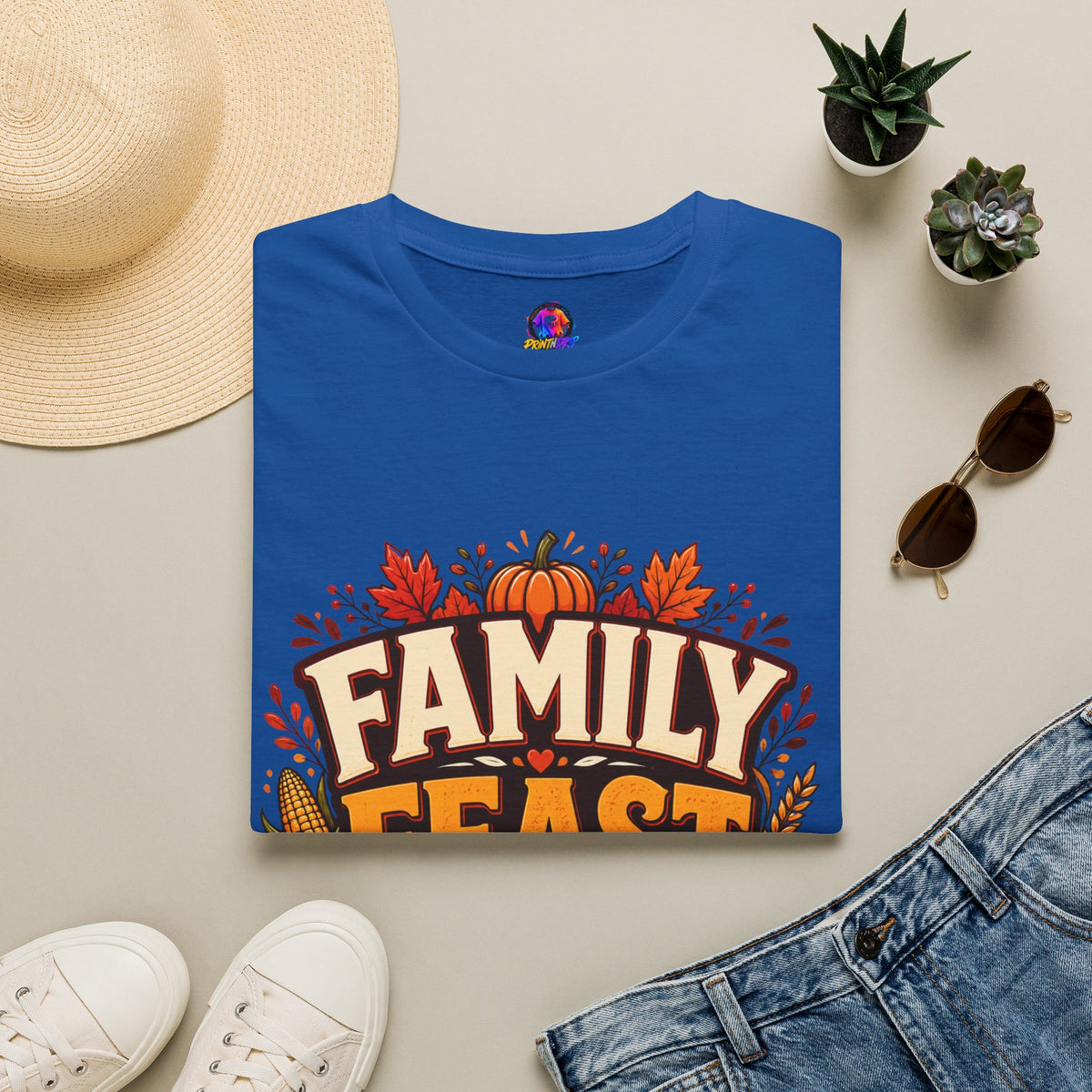 Thanksgiving T-Shirt Family Feast Squad T-Shirt — Thanksgiving Fall Harvest Tee