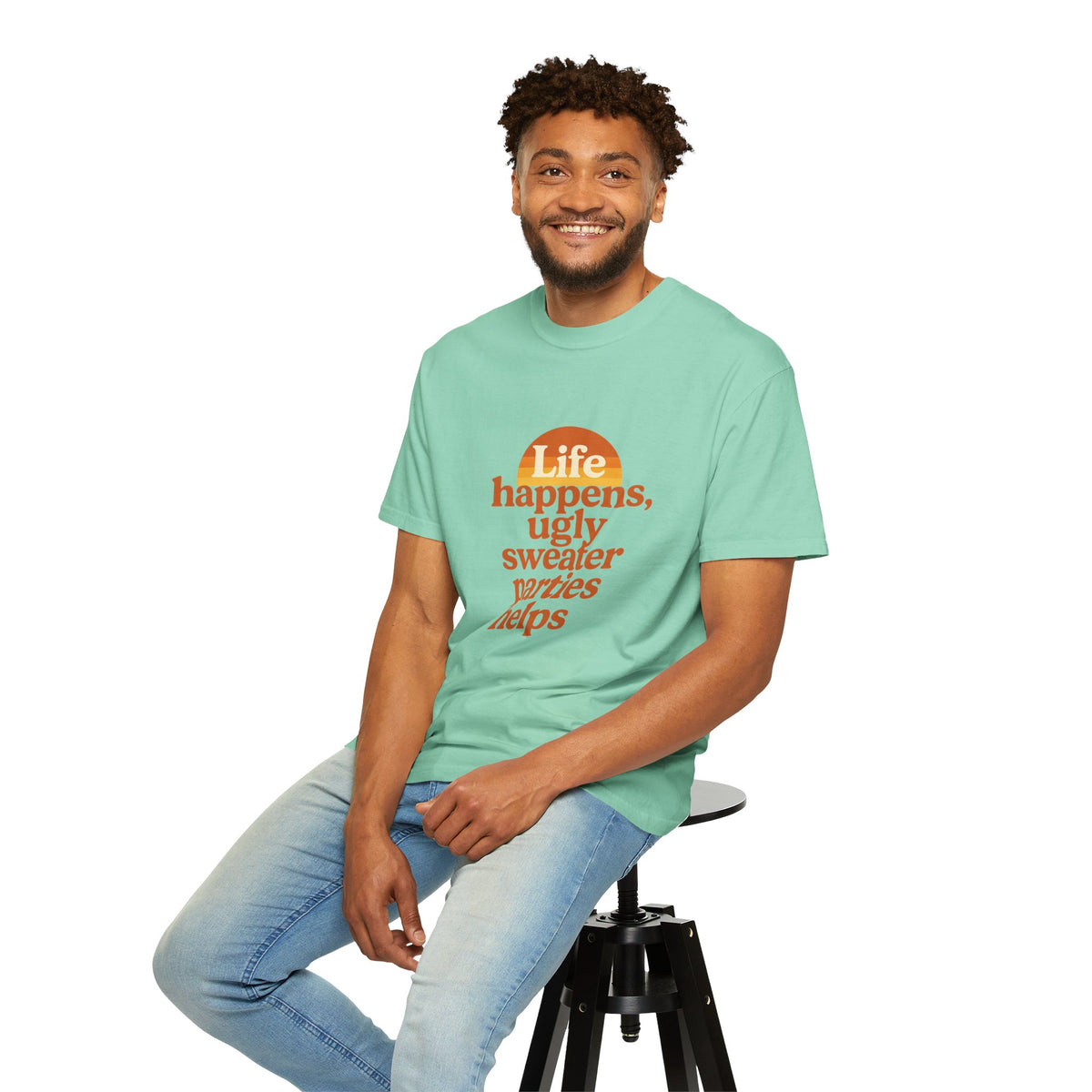 Life Happens Ugly Sweater Parties Helps T-Shirt - Trending Now - October 2026