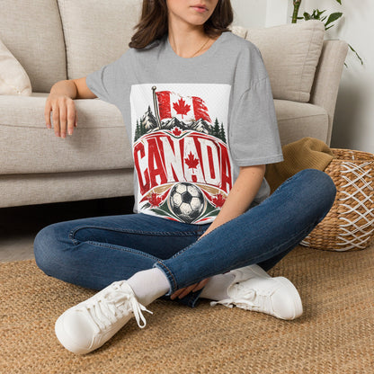 Canada Soccer T‑Shirt — Canadian Flag & Maple Leaf Crest