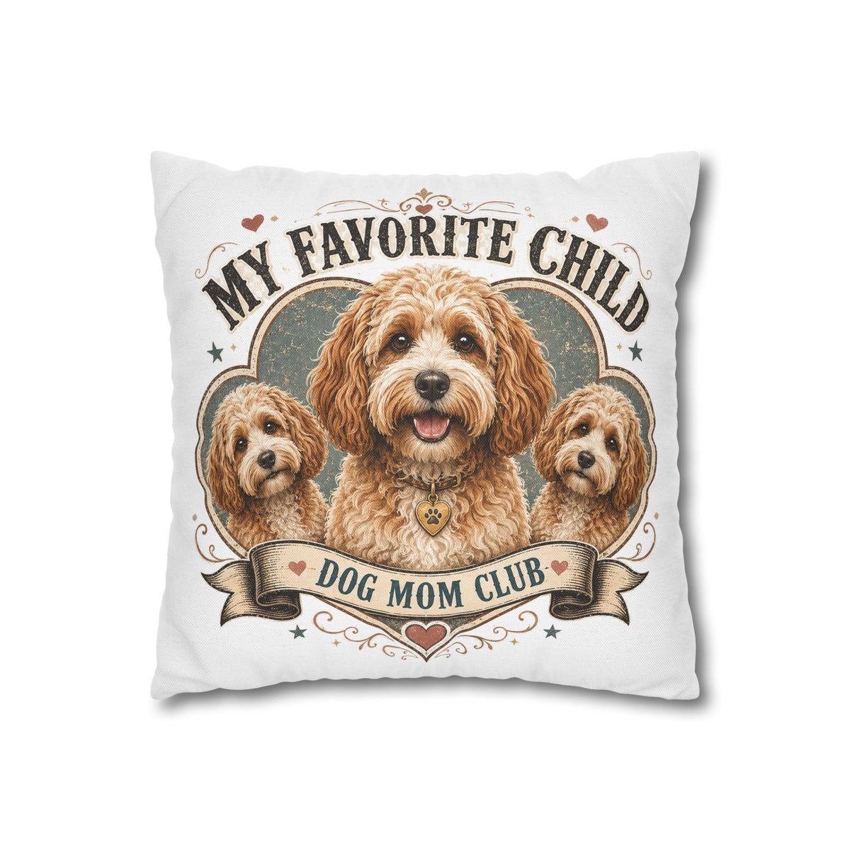 My Favorite Child Dog Mom Club Pillowcase  Milo Bailey Dog Dad Mom— Cute Doodle Pet Throw Pillow Cover