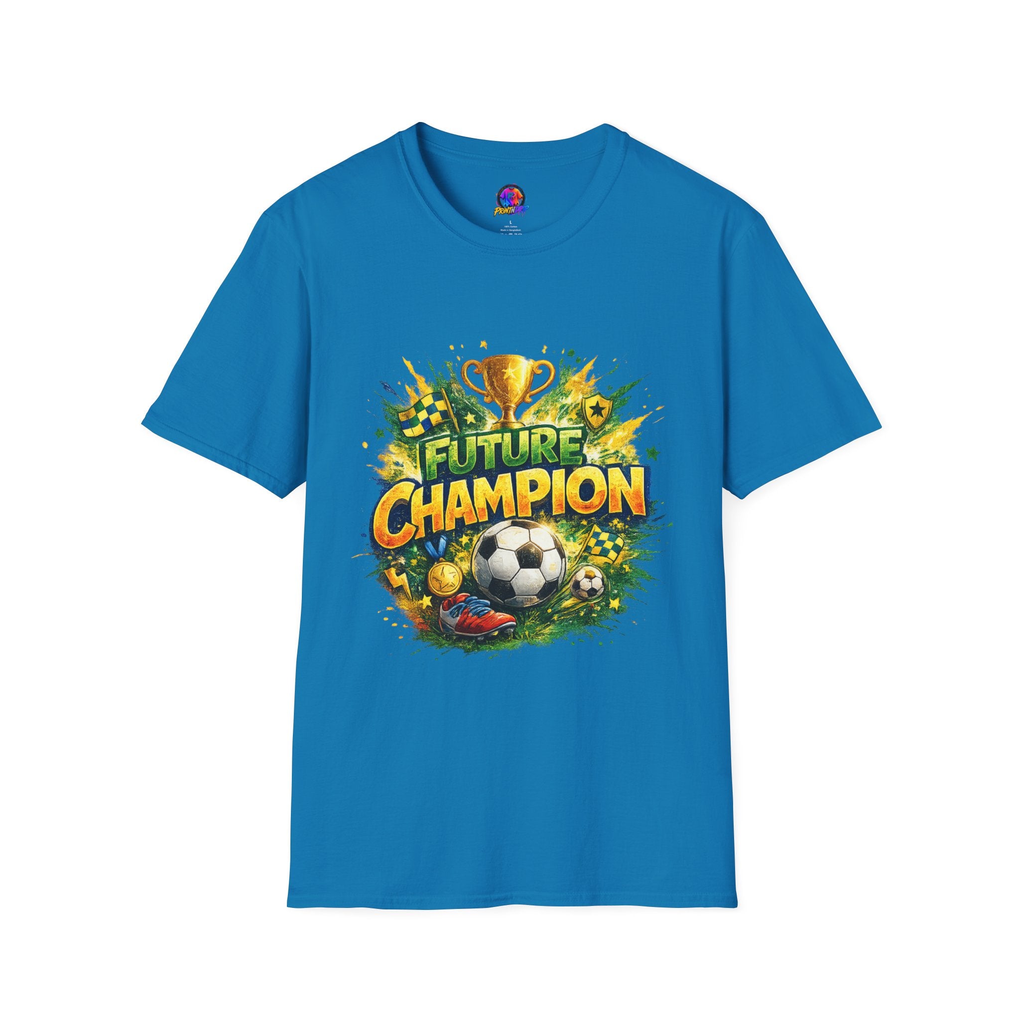 Kids Future Champion Soccer T-Shirt — Kids’ Sports Trophy Graphic Tee