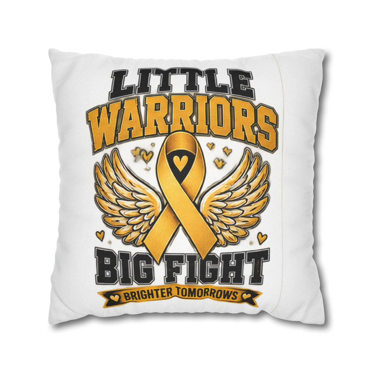 Champion Kids Pillow - "Little Warriors Big Fight" Childhood Cancer Awareness Throw Pillowcase