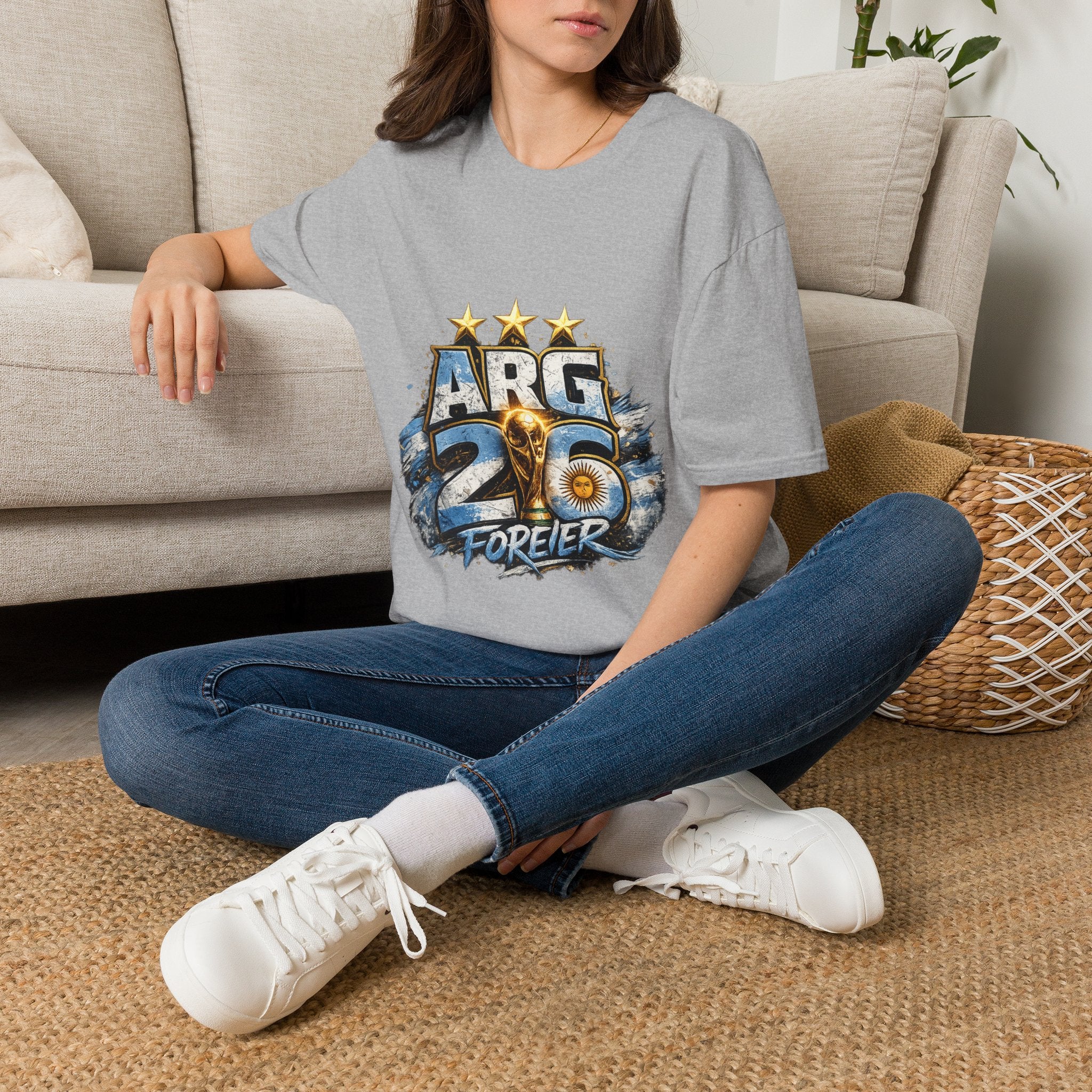 Argentina 26 Forever T‑Shirt — ARG Soccer World Cup 3‑Star Fan Tee