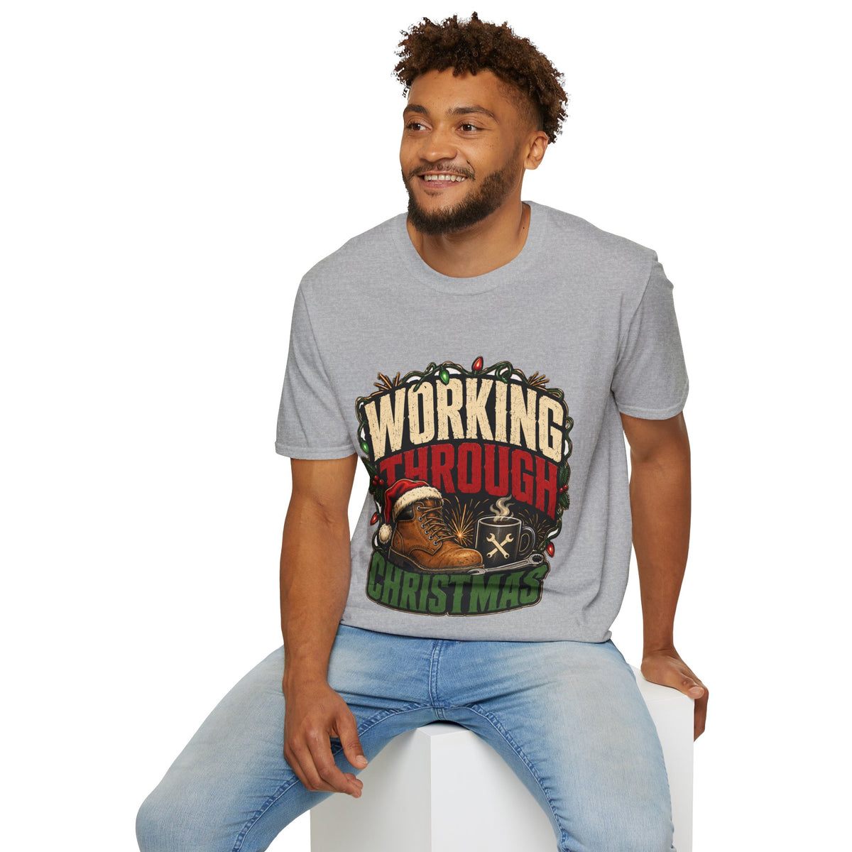 Working Through Christmas T-Shirt — Funny Holiday Nurse/Worker Gift