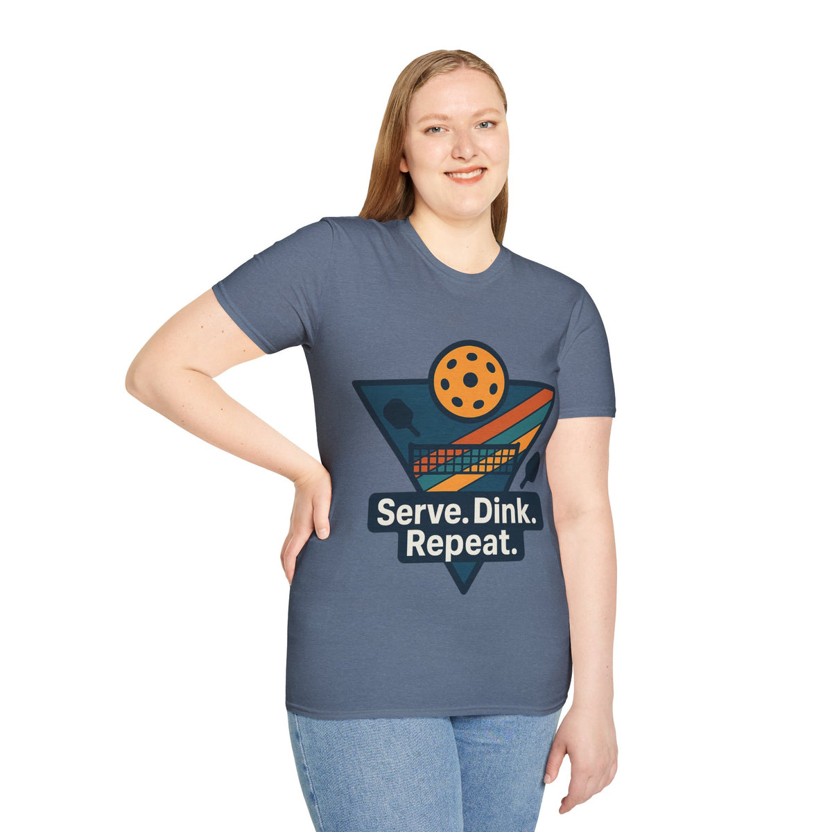 Pickleball T-Shirt — Retro Paddle & Ball Design with “Serve. Dink. Repeat.” Slogan - Trending Now - August 2026