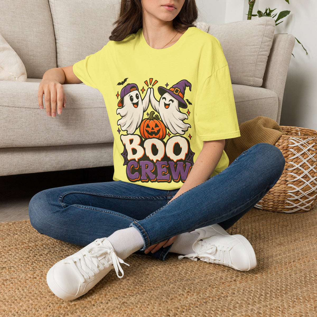 Boo Crew Halloween T-Shirt — Cute Ghosts & Pumpkin Graphic