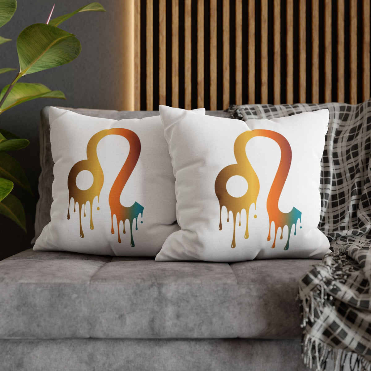 Leo Zodiac Drip Pillow – Gradient Astrology Throw Pillowcase