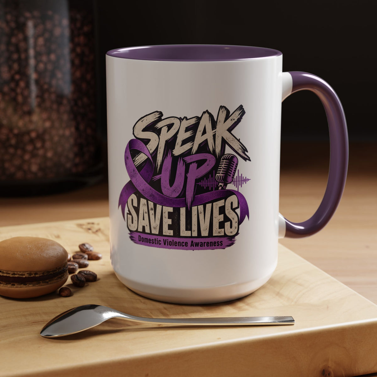 Speak Up Save Lives Domestic Violence Awareness Coffee Mug