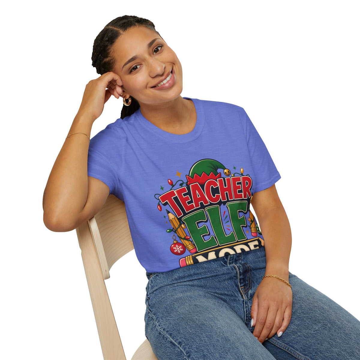 Teacher Elf Mode T-Shirt — Funny Christmas Teacher Holiday Tee
