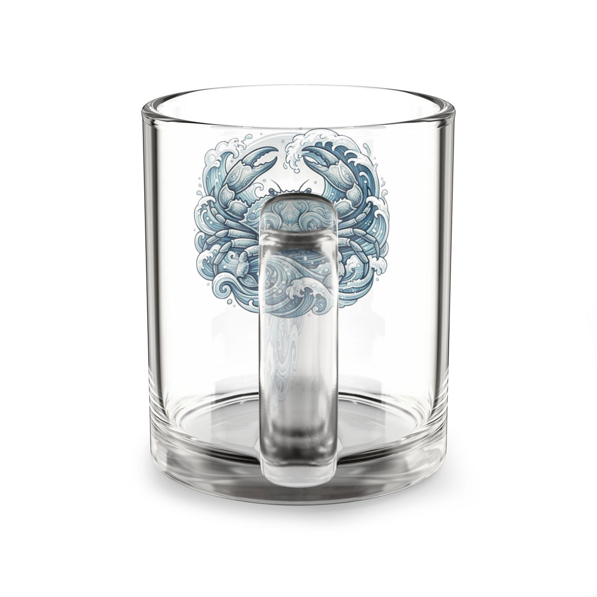 Cancer Glass Mug — Ocean Crab Illustration 10oz