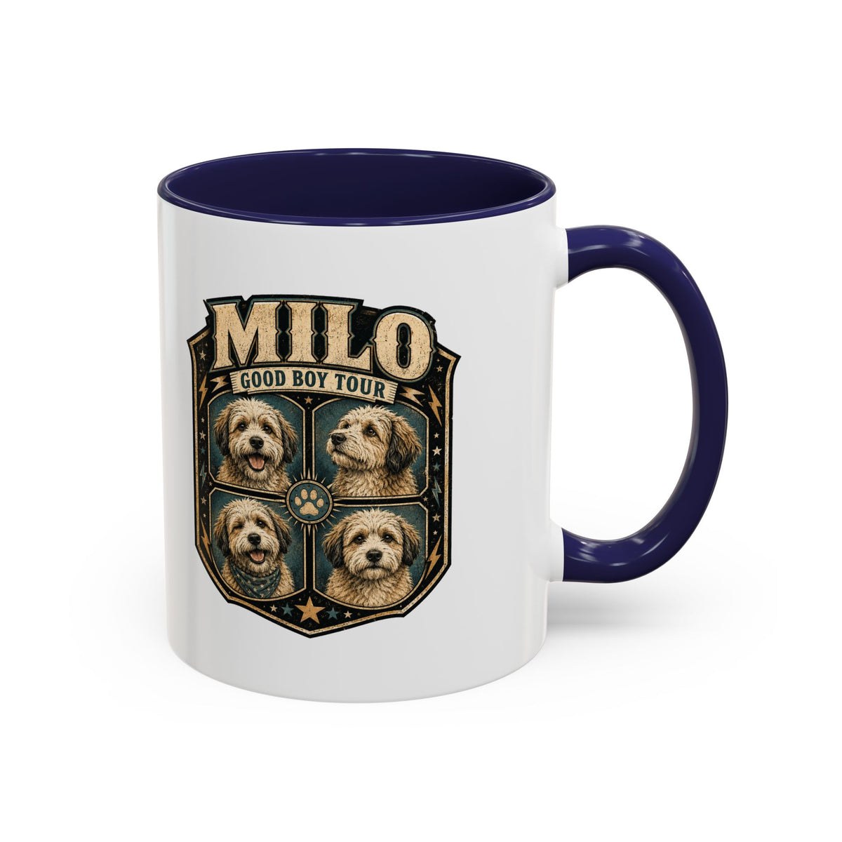 Milo Bailey Dog Dad Mom Milo 'Good Boy Tour' Accent Coffee Mug – Personalized Dog Lover Gift