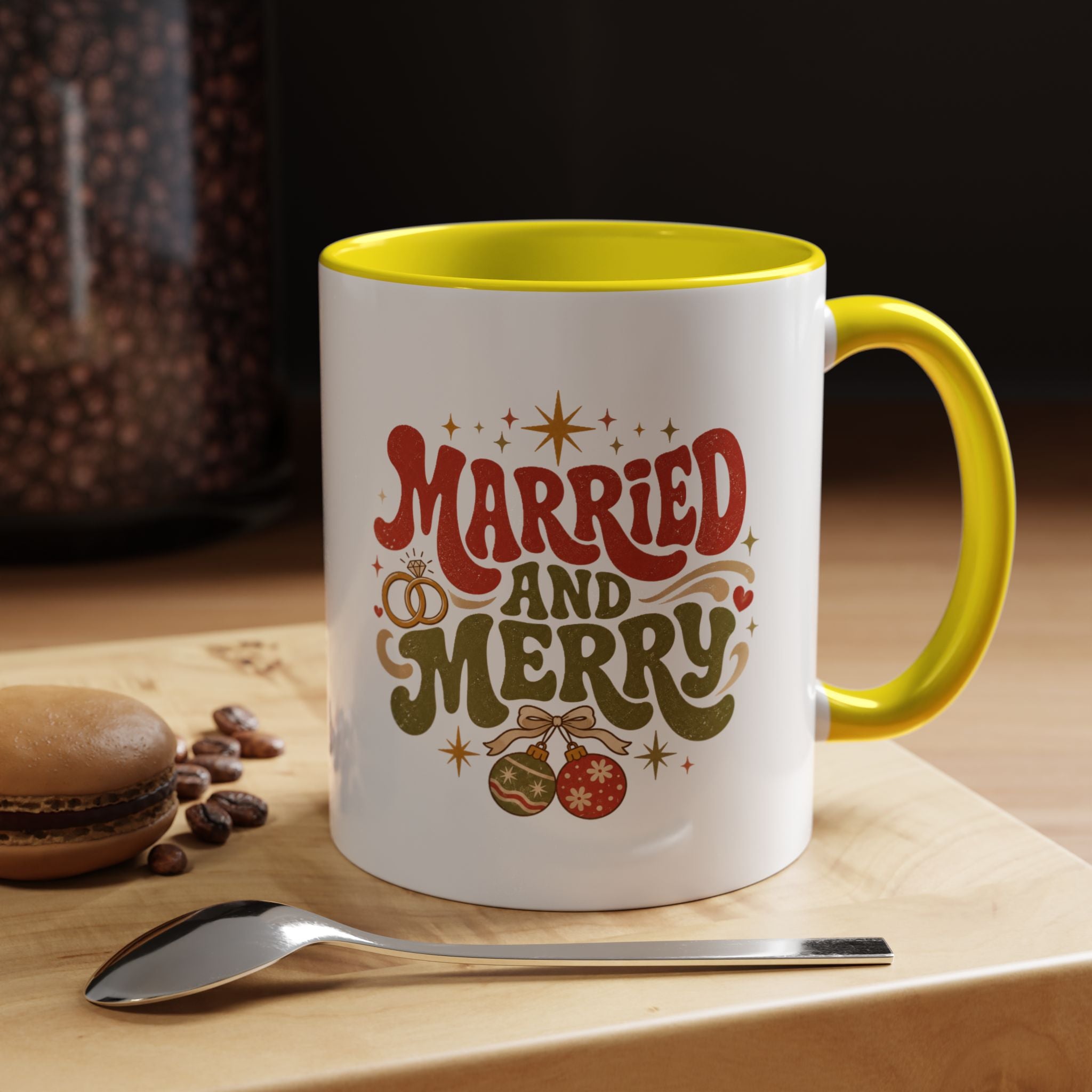 Christmas Married and Merry Christmas Coffee Mug — Holiday Accent Mug