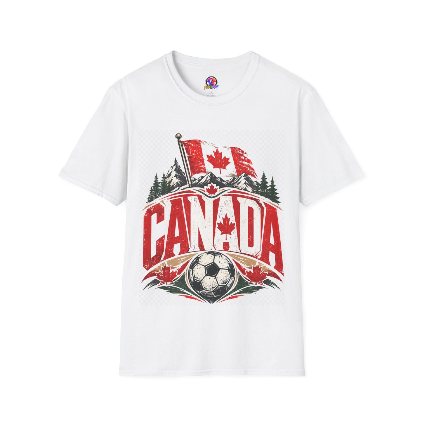 Canada Soccer T‑Shirt — Canadian Flag & Maple Leaf Crest