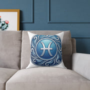 Pisces Zodiac Astrological Square Poly Canvas Pillow