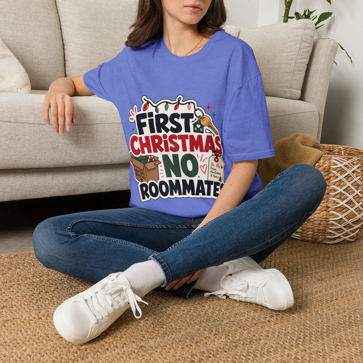 First Christmas No Roommates T-Shirt — Funny Holiday New Home Tee