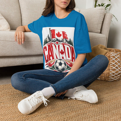 Canada Soccer T‑Shirt — Canadian Flag & Maple Leaf Crest