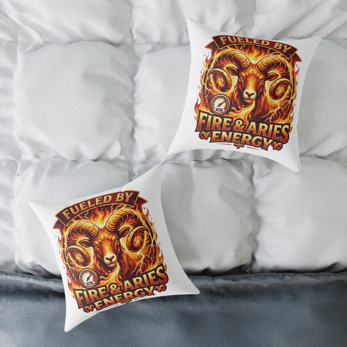 Zodiac Aries Pillow Fueled By Fire And Aries Energy Square Poly Canvas Pillow