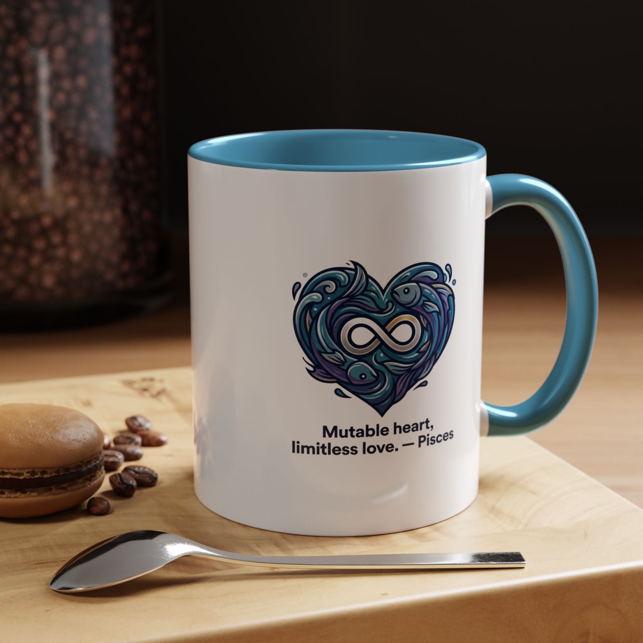 Pisces Heart Coffee Mug — "Mutable heart, limitless love" Zodiac Gift