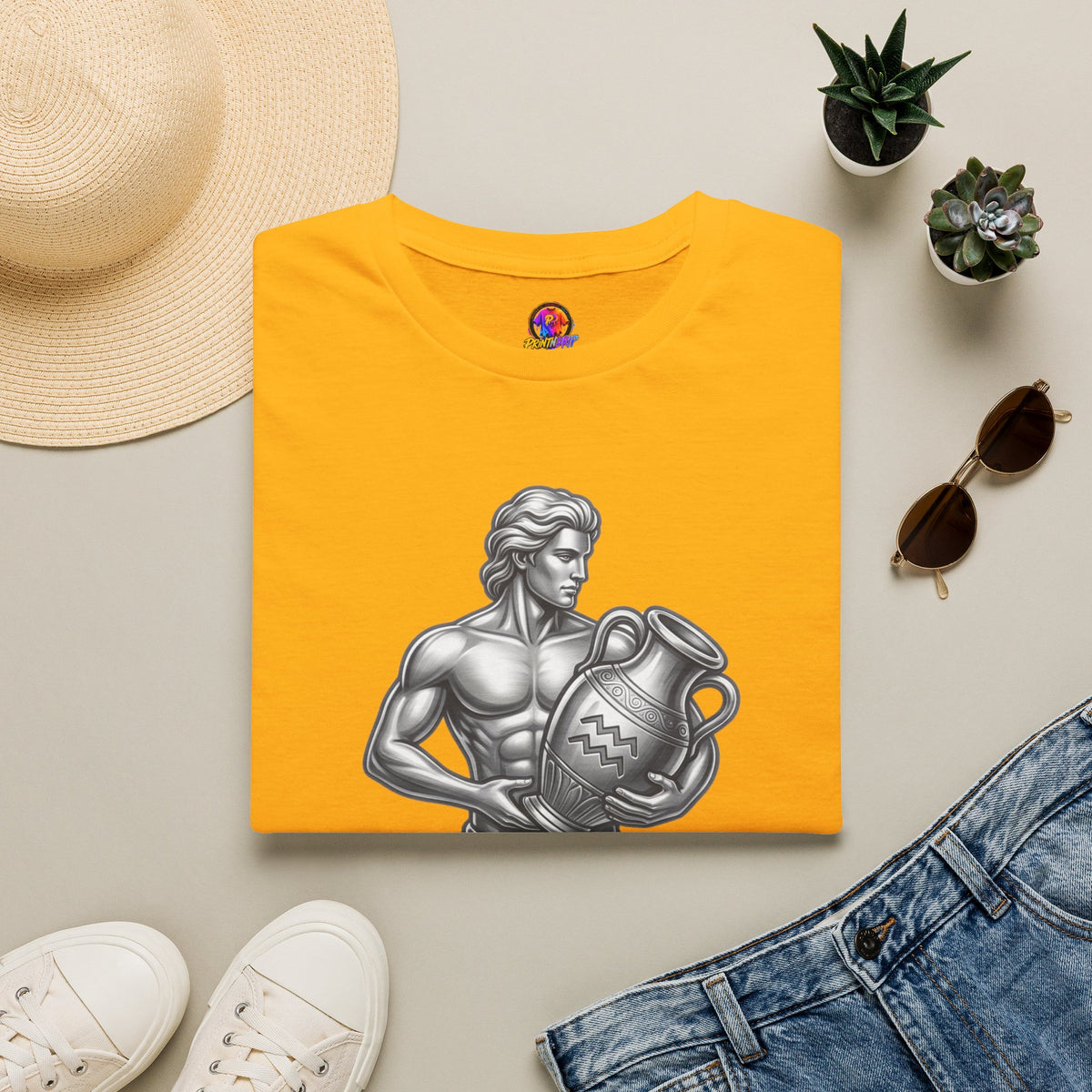 Aquarius Zodiac T-Shirt — Mythic Water Bearer Astrology Tee