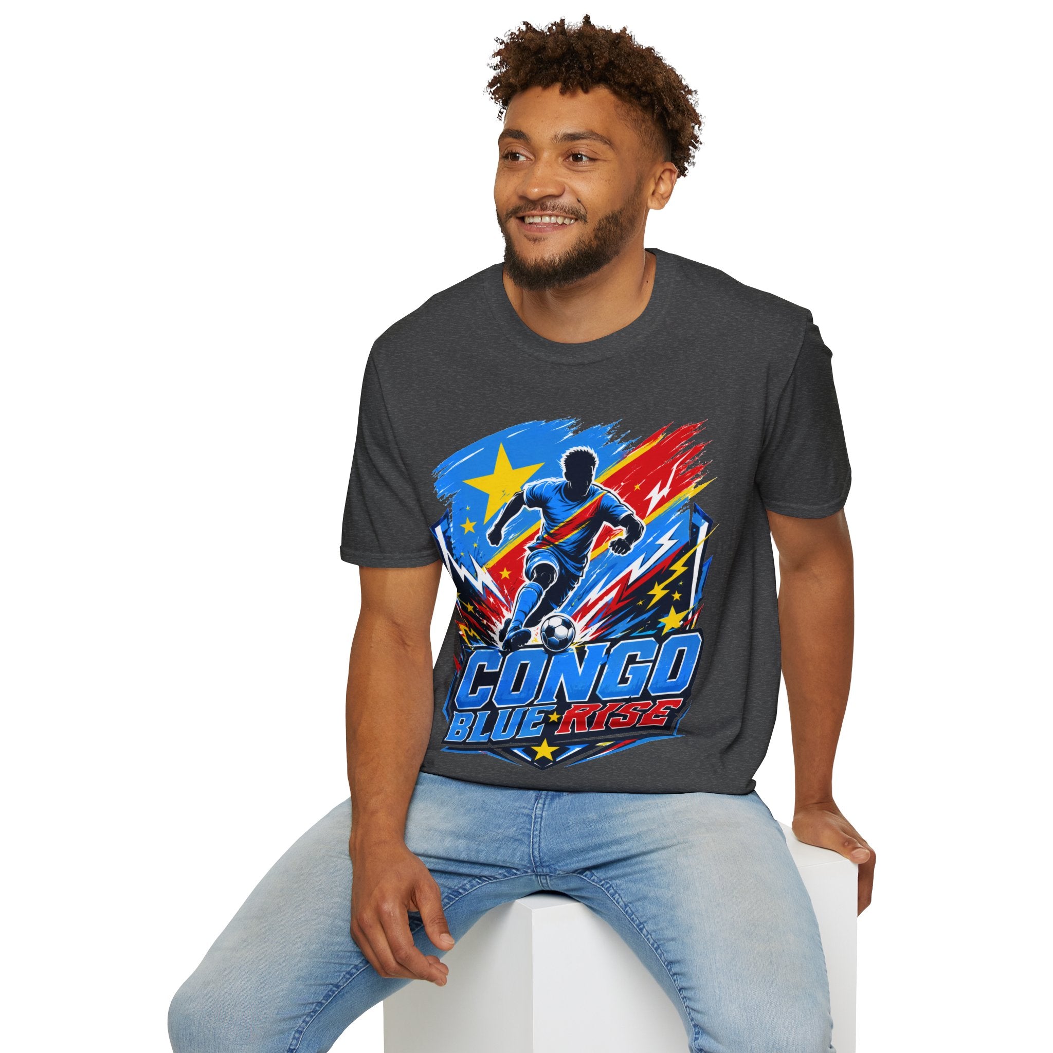 Congo Soccer T-Shirt — Congo Blue Rise Football Fan Tee