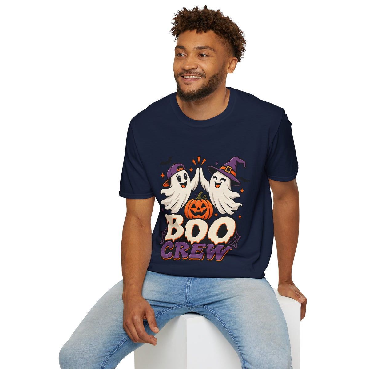 Boo Crew Halloween T-Shirt — Cute Ghosts & Pumpkin Graphic