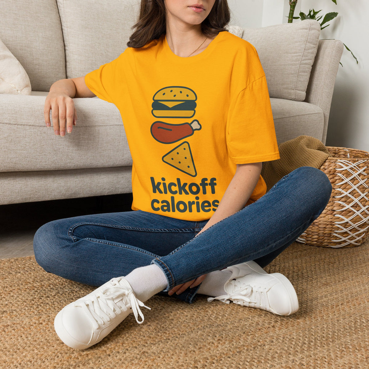 Funny 'Kick Off Calories' T-Shirt — Burger, Drumstick & Pizza Fitness Humor Tee - Trending Now - August 2026