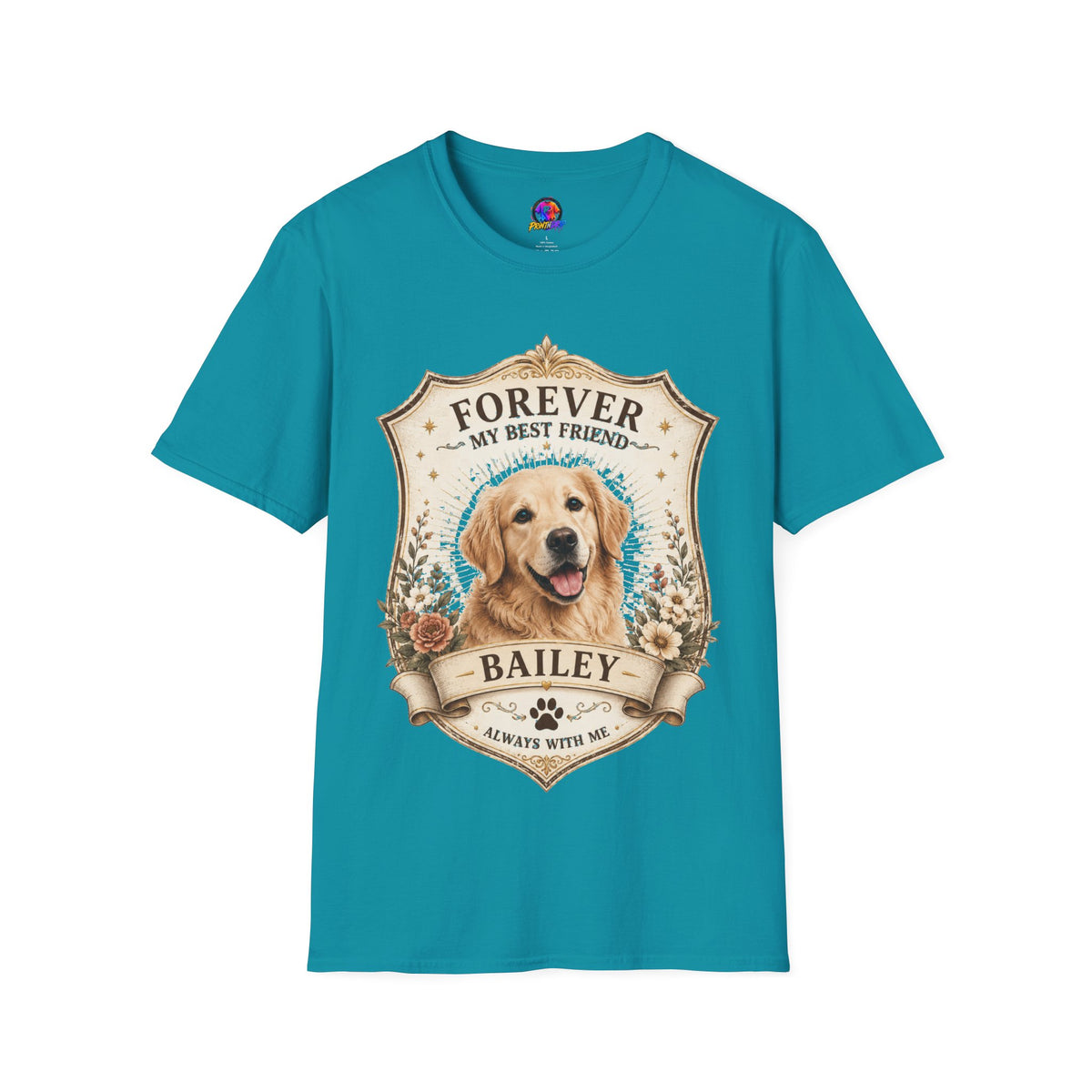 Dog Memorial T-Shirt — "Forever My Best Friend" Personalized Golden Retriever Tribute