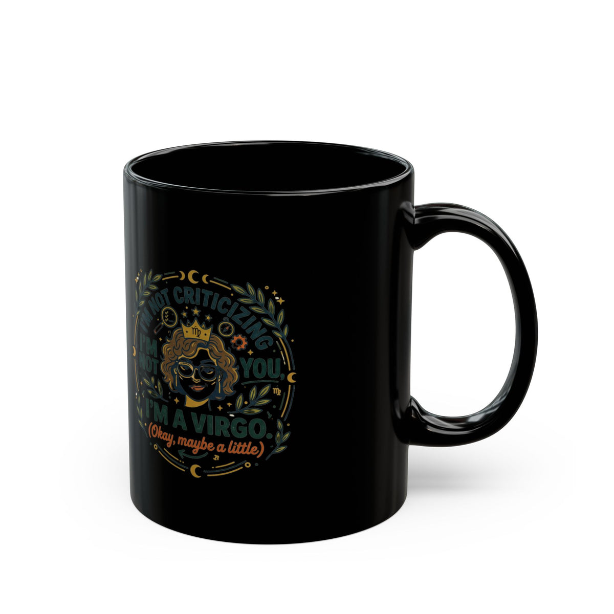 Virgo Zodiac Mug — Funny "I'm a Virgo (Okay, Maybe a Little)" Black Coffee Cup