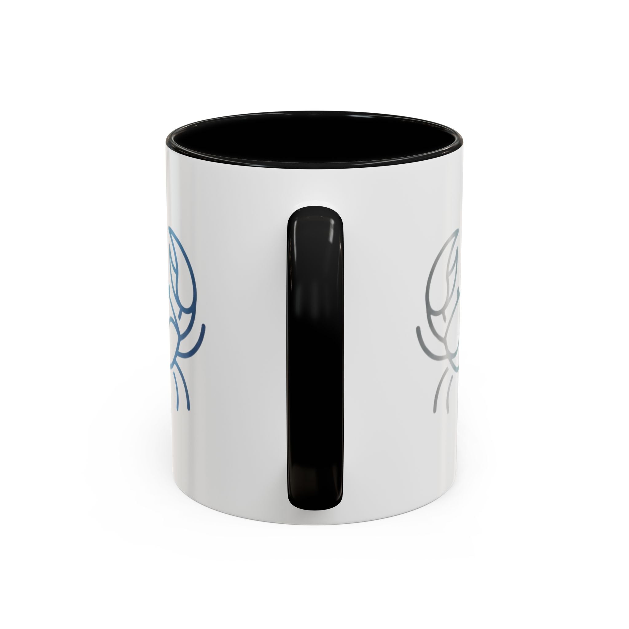 Crab Accent Coffee Mug — Minimal Coastal Zodiac Crab Design