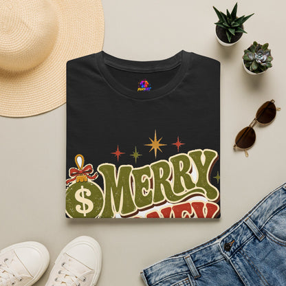 Merry Money Mood T‑Shirt — Retro Holiday Graphic Tee