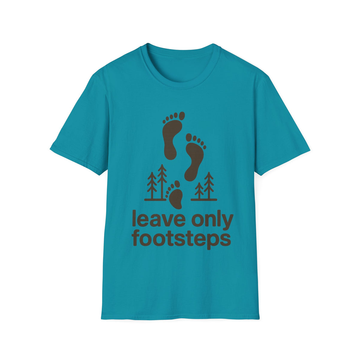 "Leave Only Footsteps" Minimalist Outdoor Graphic Tee - Aesthetic Eco Friendly Nature White T-Shirt - Trending Now - September 2026