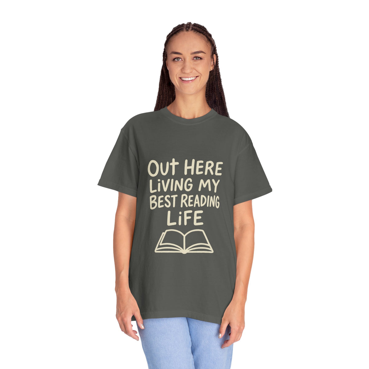 Reading Life T-Shirt — "Out Here Living My Best Reading Life" Book Lover Tee - Trending Now - October 2026
