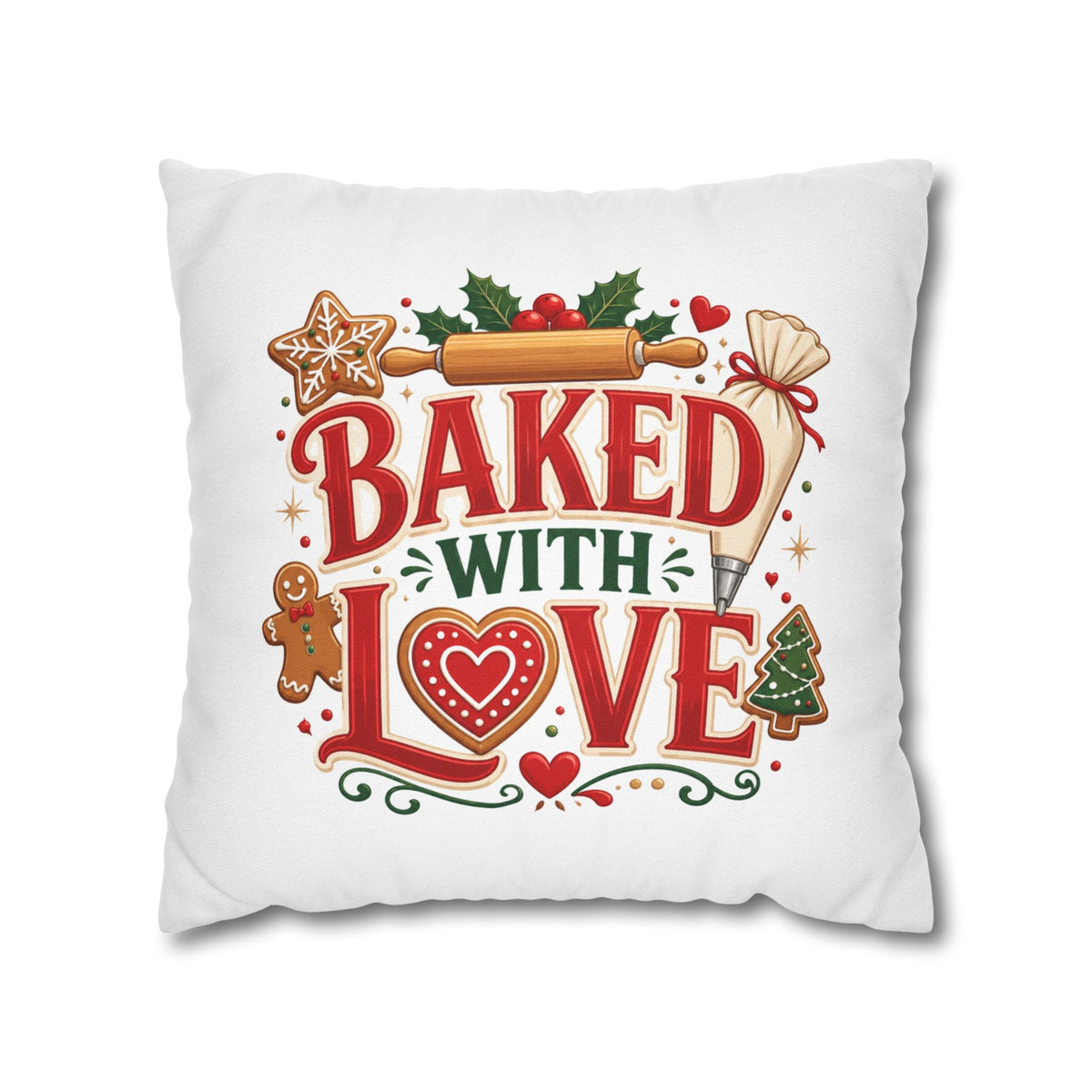 Christmas Baked With Love Holiday Pillowcase - Christmas Baking Decor