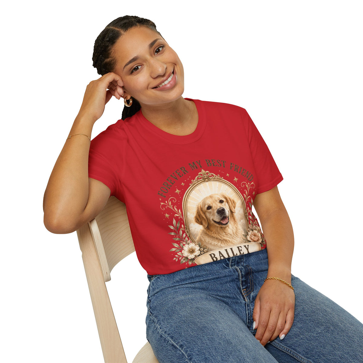 Dog Memorial T-Shirt — "Forever My Best Friend" Personalized Pet Tribute