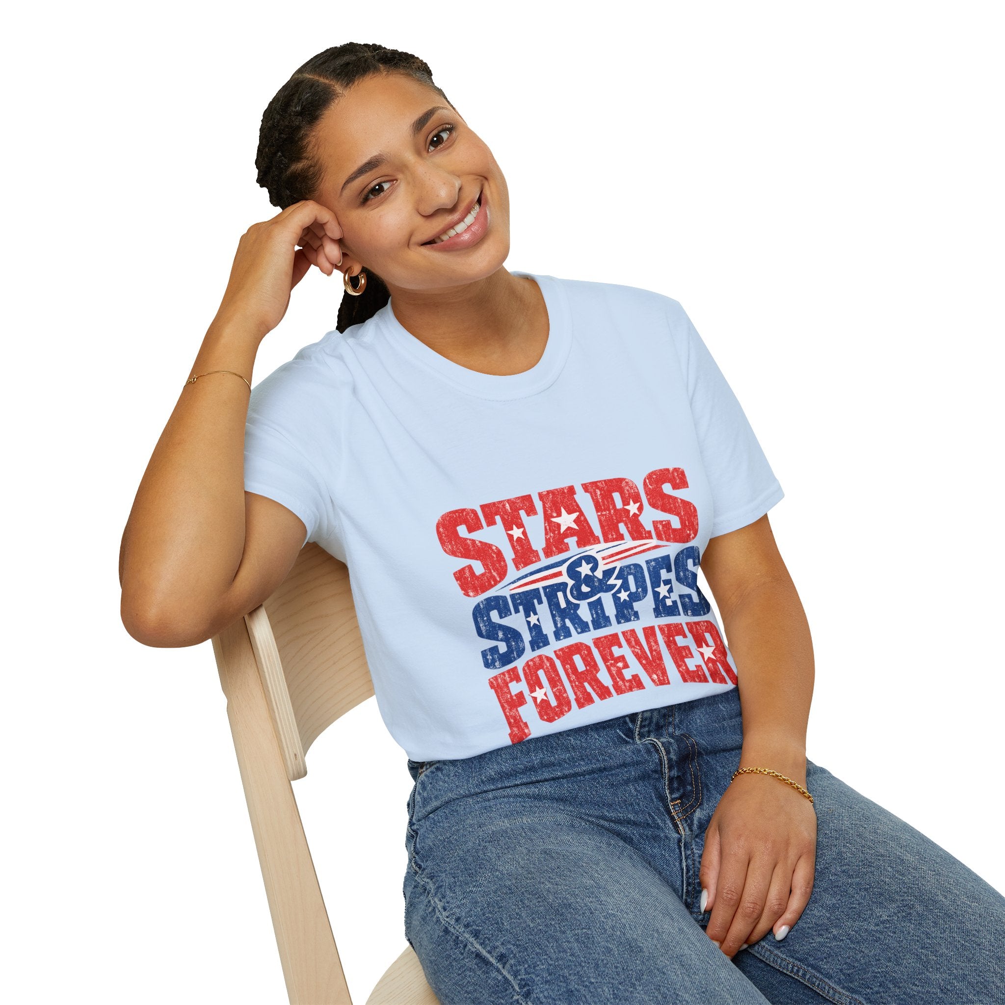 USA Stars & Stripes Forever T-Shirt — Patriotic Red White Blue Graphic Tee