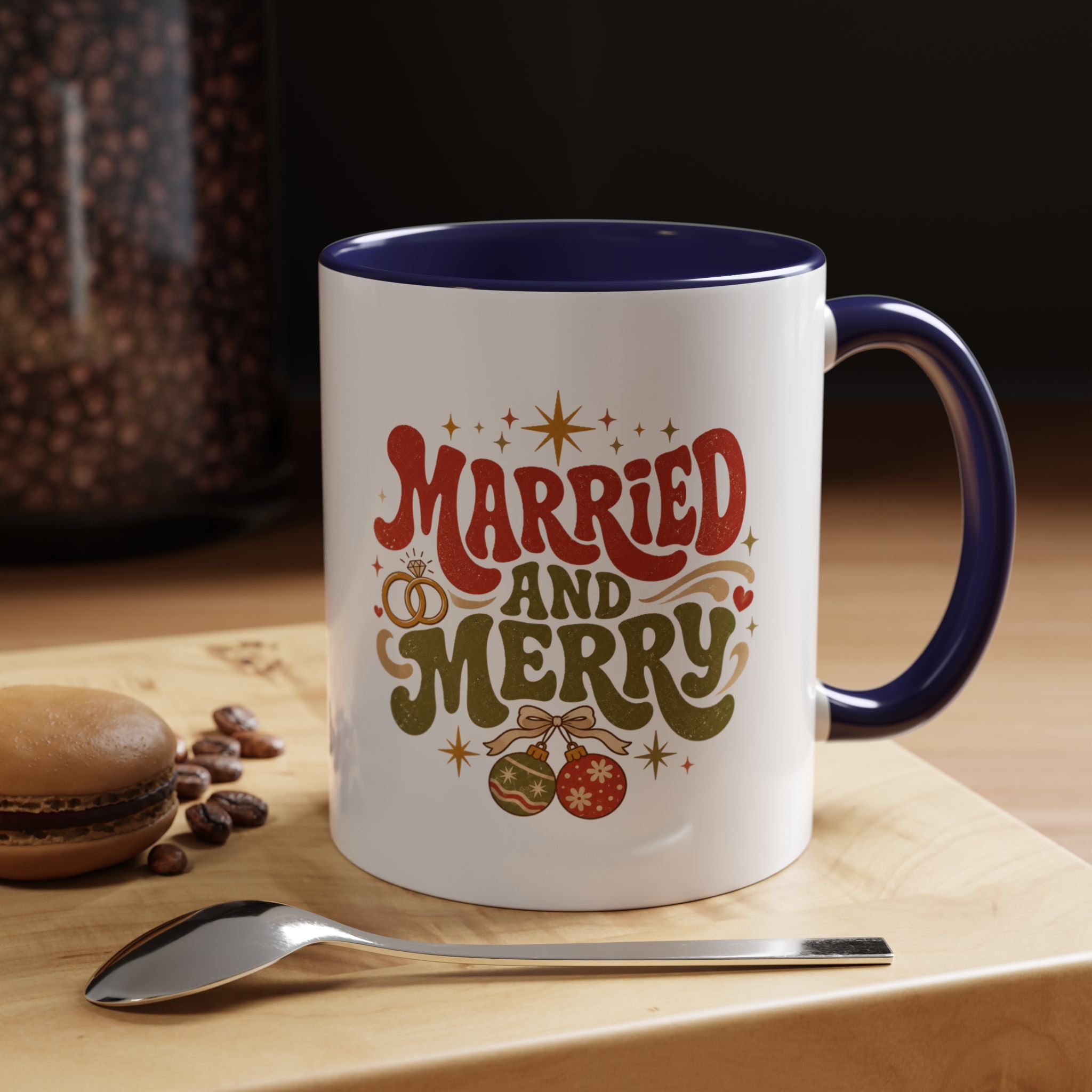 Christmas Married and Merry Christmas Coffee Mug — Holiday Accent Mug