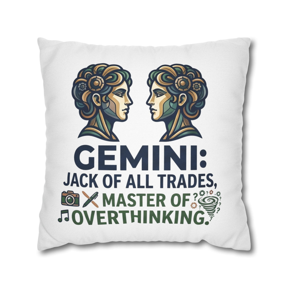 Gemini Pillowcase – "Jack of All Trades, Master of Overthinking" Astrology Throw Pillow