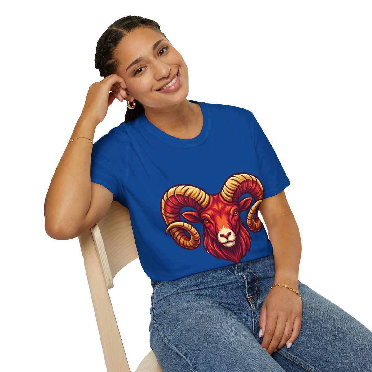Aries Zodiac Ram Skull T-Shirt — Bold Goat Horn Graphic Tee (Aries/Zodiac)