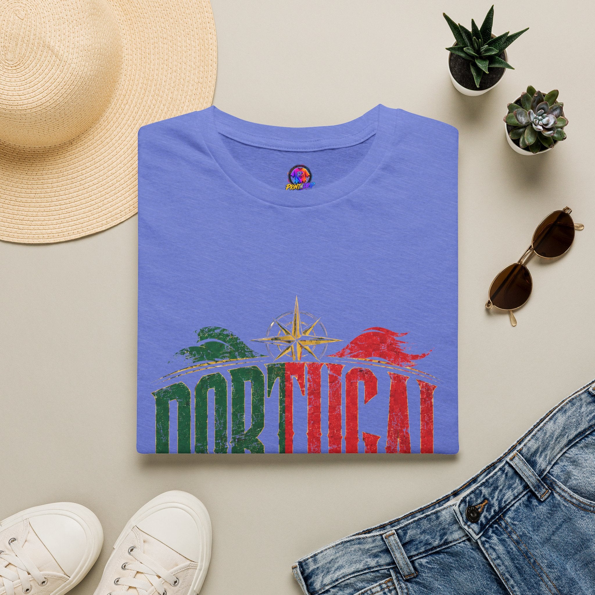 Portugal Vintage Compass T-Shirt — Retro Portuguese Flag Travel Tee