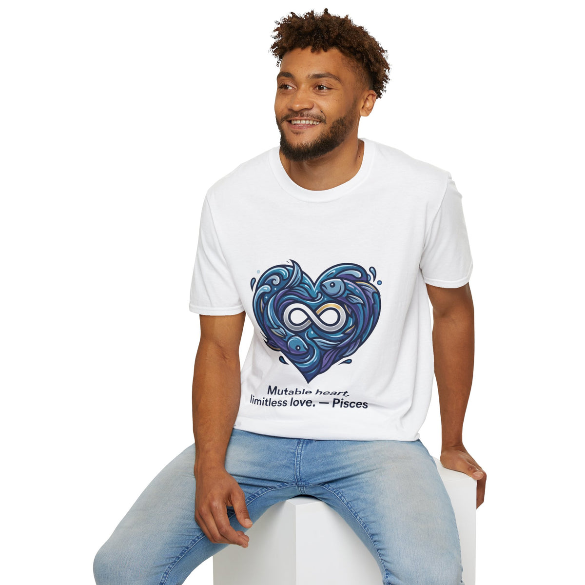 Pisces Infinity Heart T‑Shirt — Zodiac Ocean Love Tee